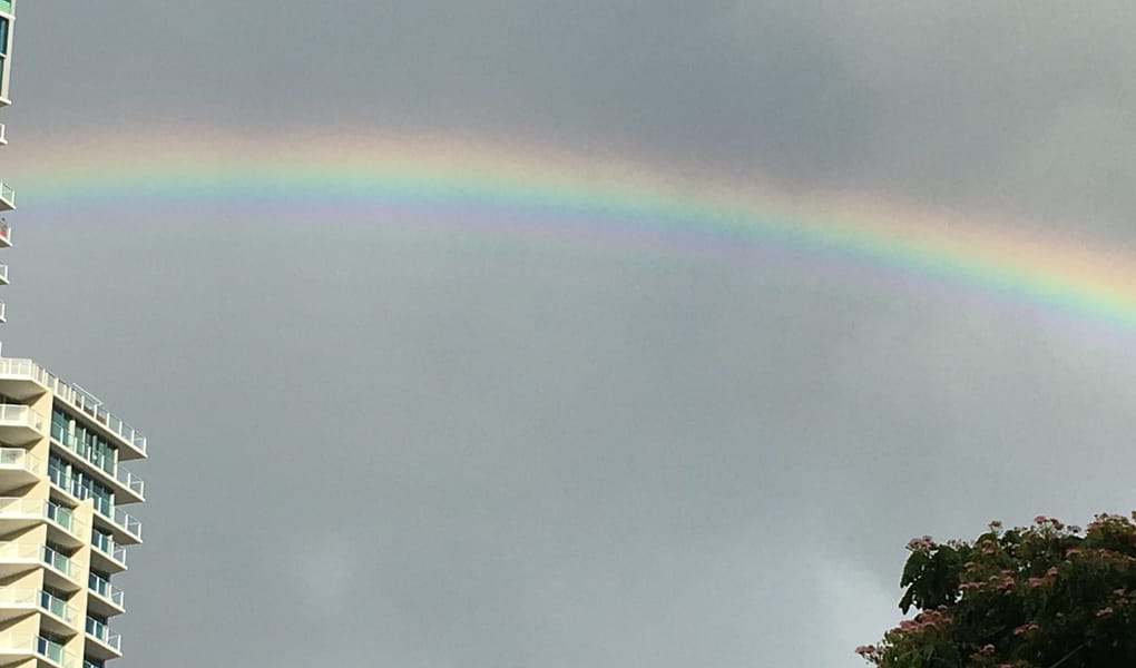 a rainbow after the rain