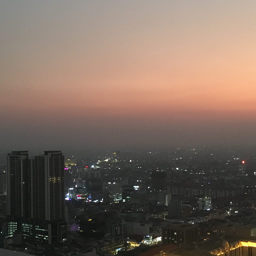 A sunset over Phnom Penh, Cambodia