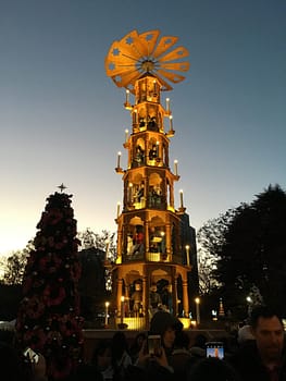 A huge german-style wooden christmas tree
