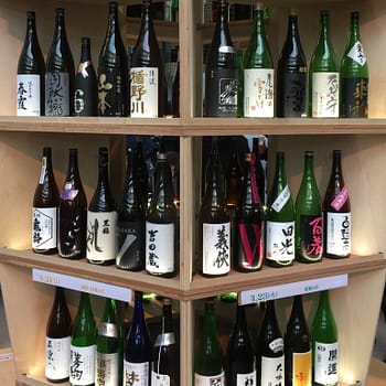 Sake bottles at the Craft Sake Festival Spring 2019