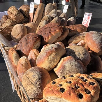 A stack of freshly made bread