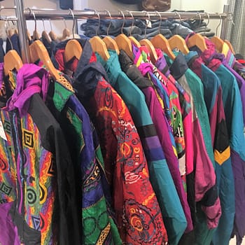 Super Rich thrift store has a great selection of 1980s windbreaker jackets