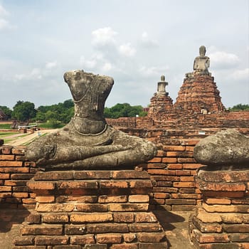 Broken buddha statues in Thailand