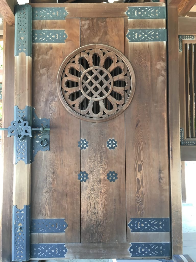 Intricate wooden door